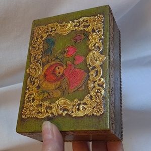 Vintage Decopoage Wood Box